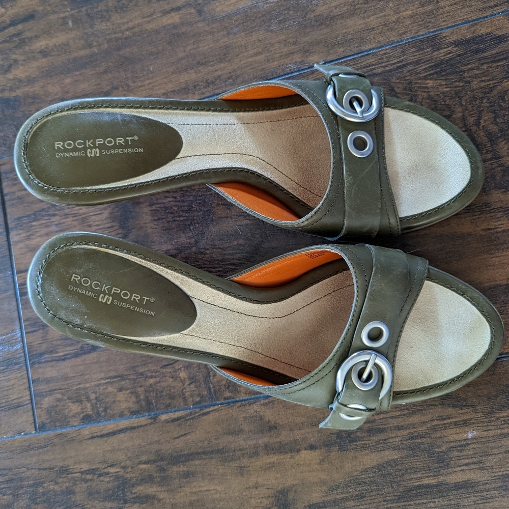 Rockport Slide 8-1/2, moss green leather
